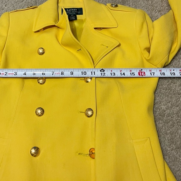 Lauren Ralph Lauren Women’s Yellow Wool Riding Blazer Jacket Sz 6P Made in USA - Picture 8 of 14